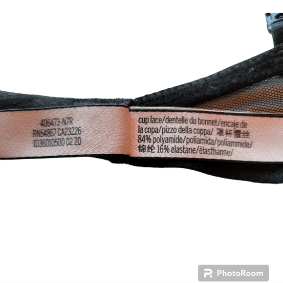 Victoria's Secret Lined Demi Lace Floral Black Size 32D Padded Adjustable Straps - Picture 8 of 10